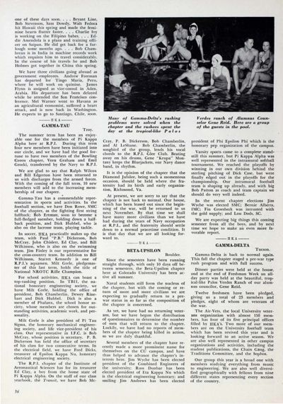 Chapter Letters: Gamma Tau, October 1945
